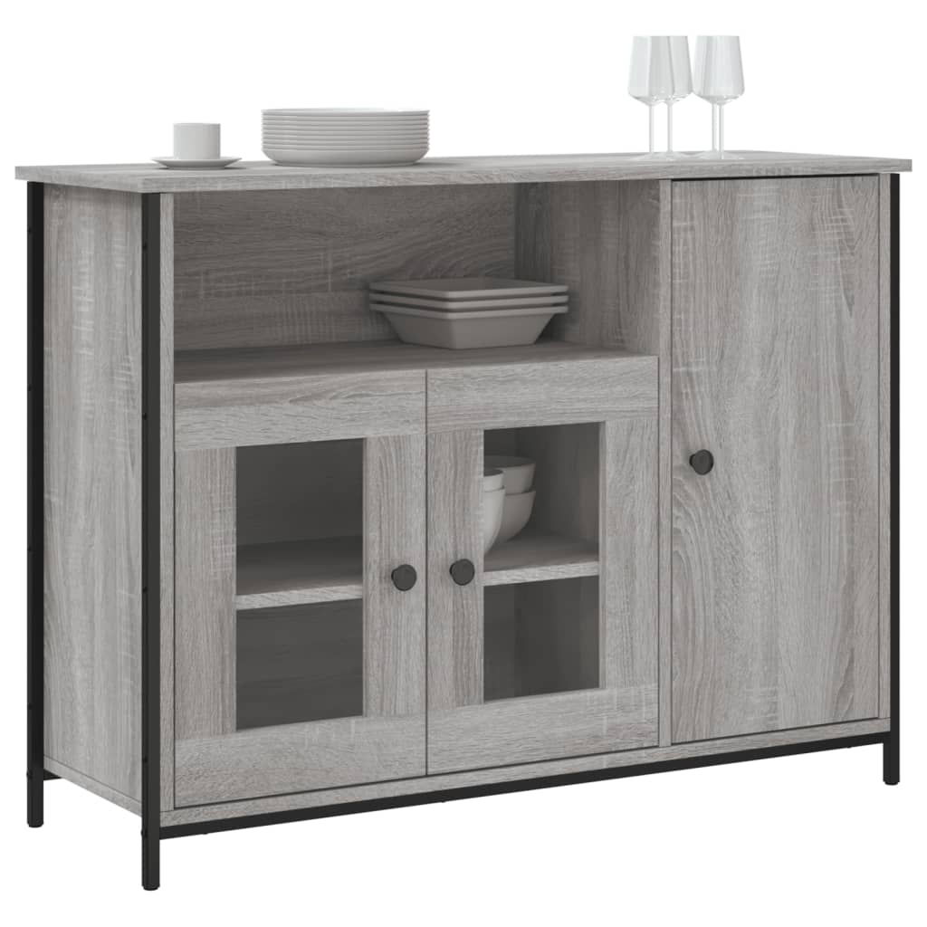 vidaXL Szafka, szary dąb sonoma, 100x35x75 cm, materiał drewnopochodny