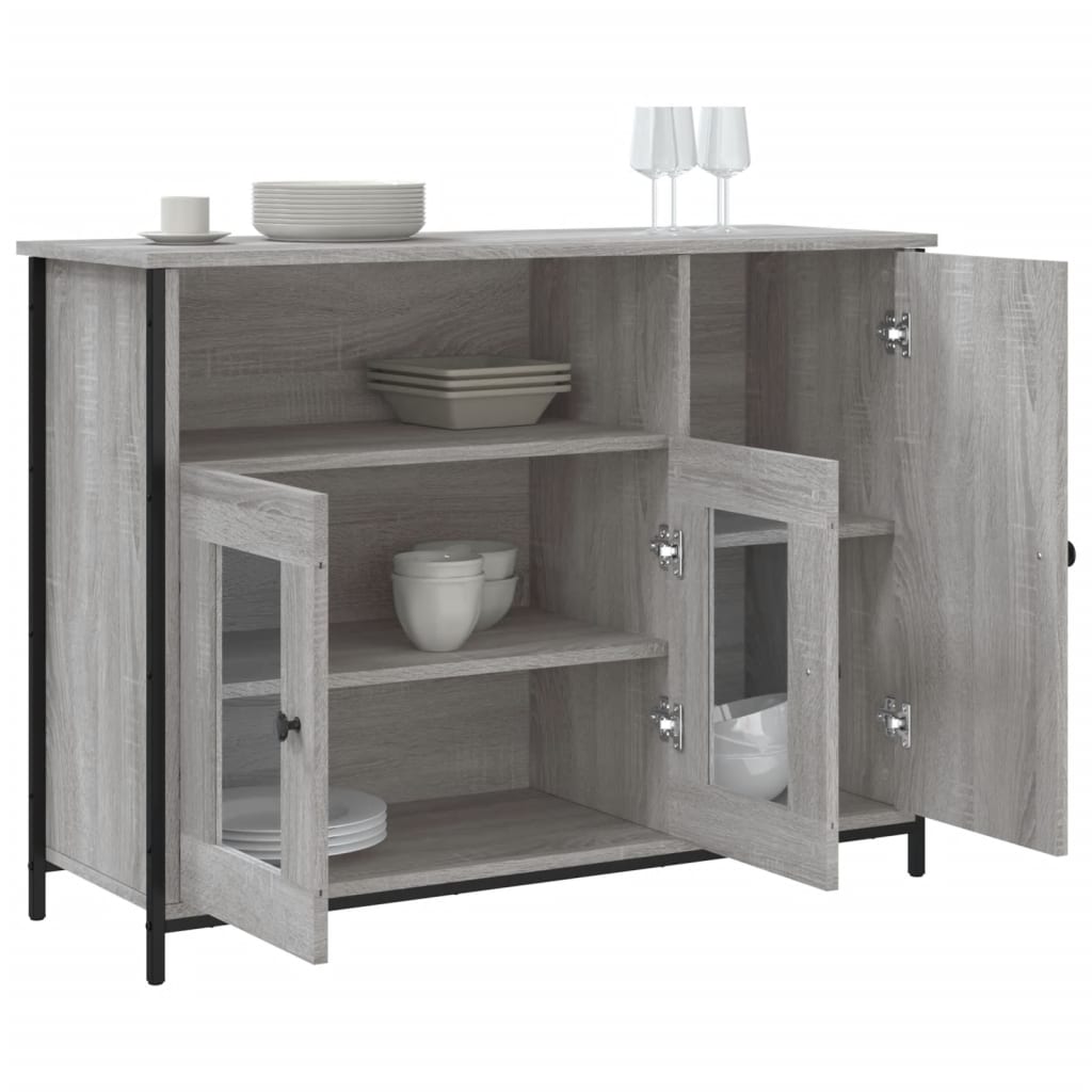 vidaXL Szafka, szary dąb sonoma, 100x35x75 cm, materiał drewnopochodny