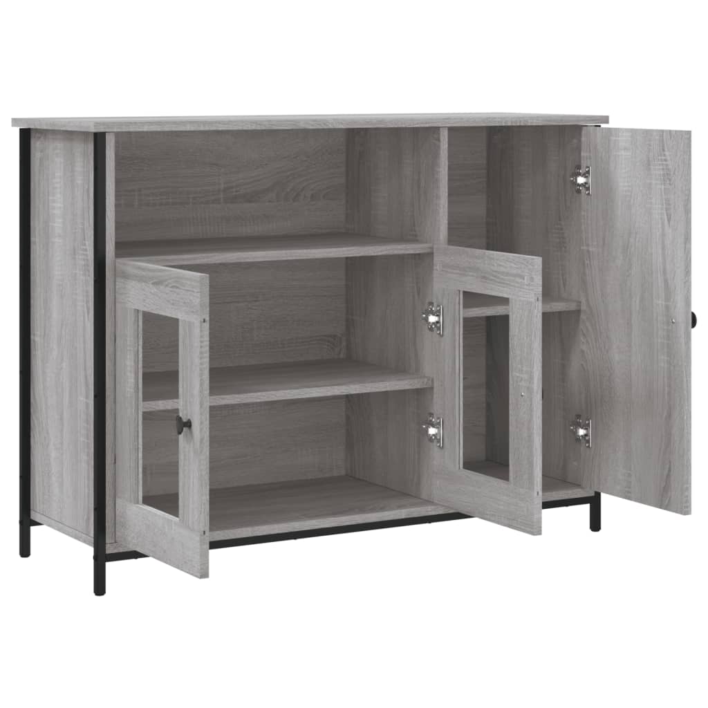 vidaXL Szafka, szary dąb sonoma, 100x35x75 cm, materiał drewnopochodny