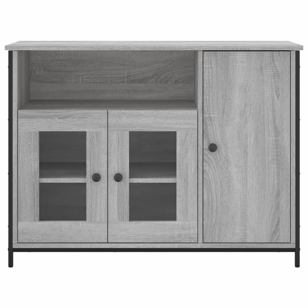 vidaXL Szafka, szary dąb sonoma, 100x35x75 cm, materiał drewnopochodny