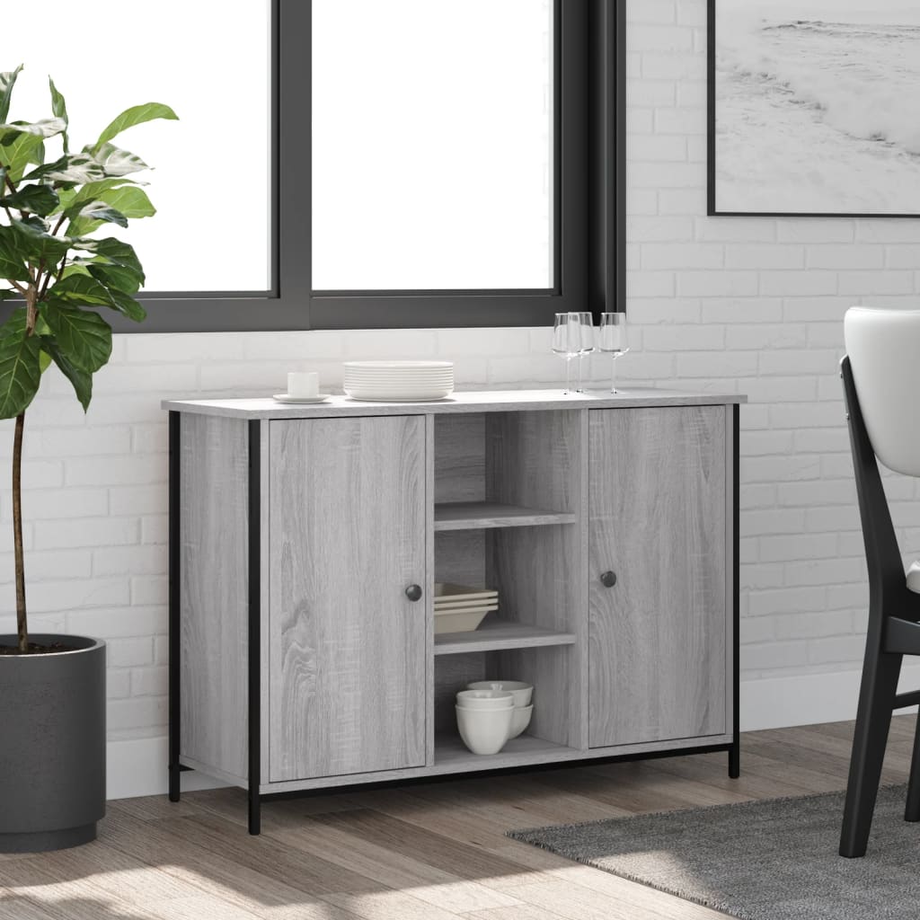 vidaXL Szafka, szary dąb sonoma, 100x35x70 cm, materiał drewnopochodny