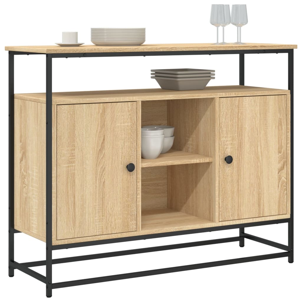 vidaXL Komoda, dąb sonoma, 100x35x80 cm, materiał drewnopochodny