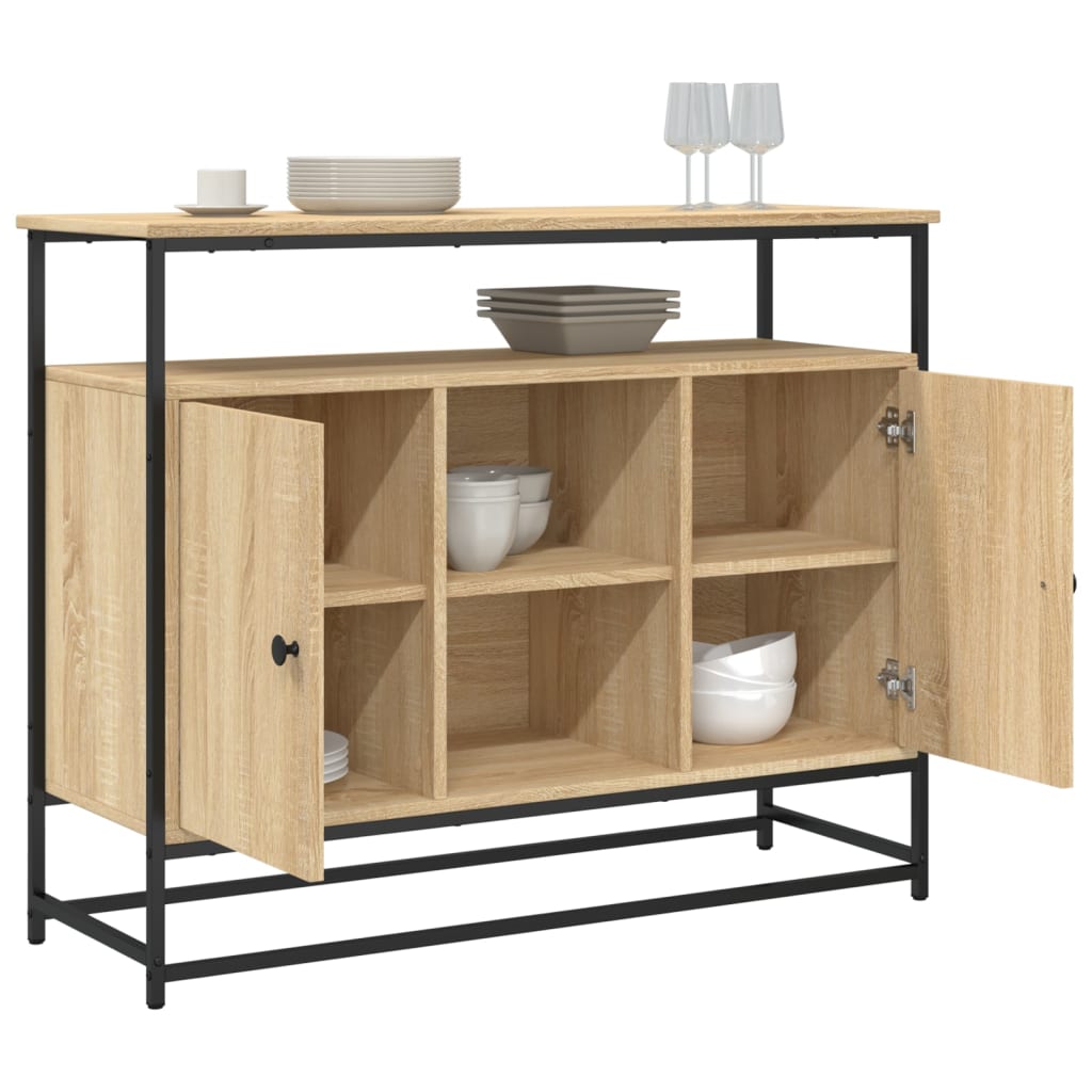 vidaXL Komoda, dąb sonoma, 100x35x80 cm, materiał drewnopochodny