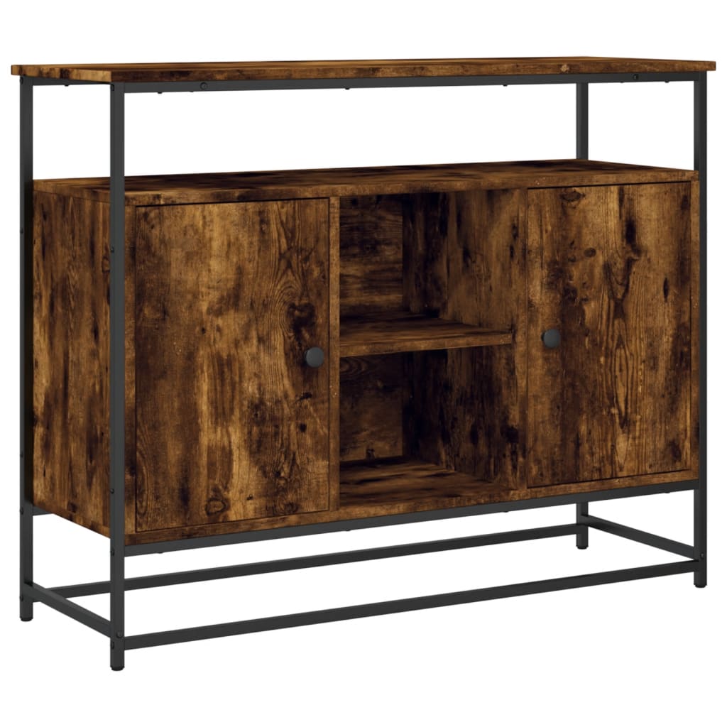 vidaXL Komoda, przydymiony dąb, 100x35x80 cm, materiał drewnopochodny