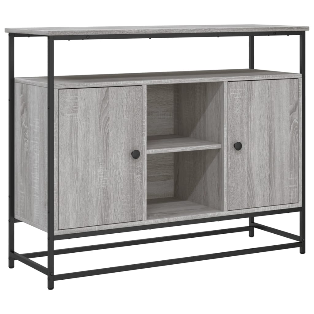 vidaXL Komoda, szary dąb sonoma, 100x35x80 cm, materiał drewnopochodny
