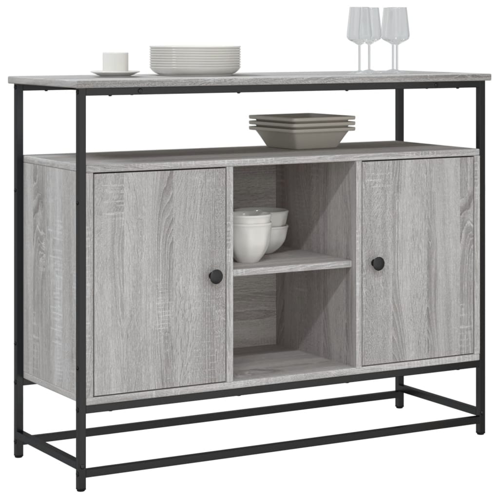 vidaXL Komoda, szary dąb sonoma, 100x35x80 cm, materiał drewnopochodny