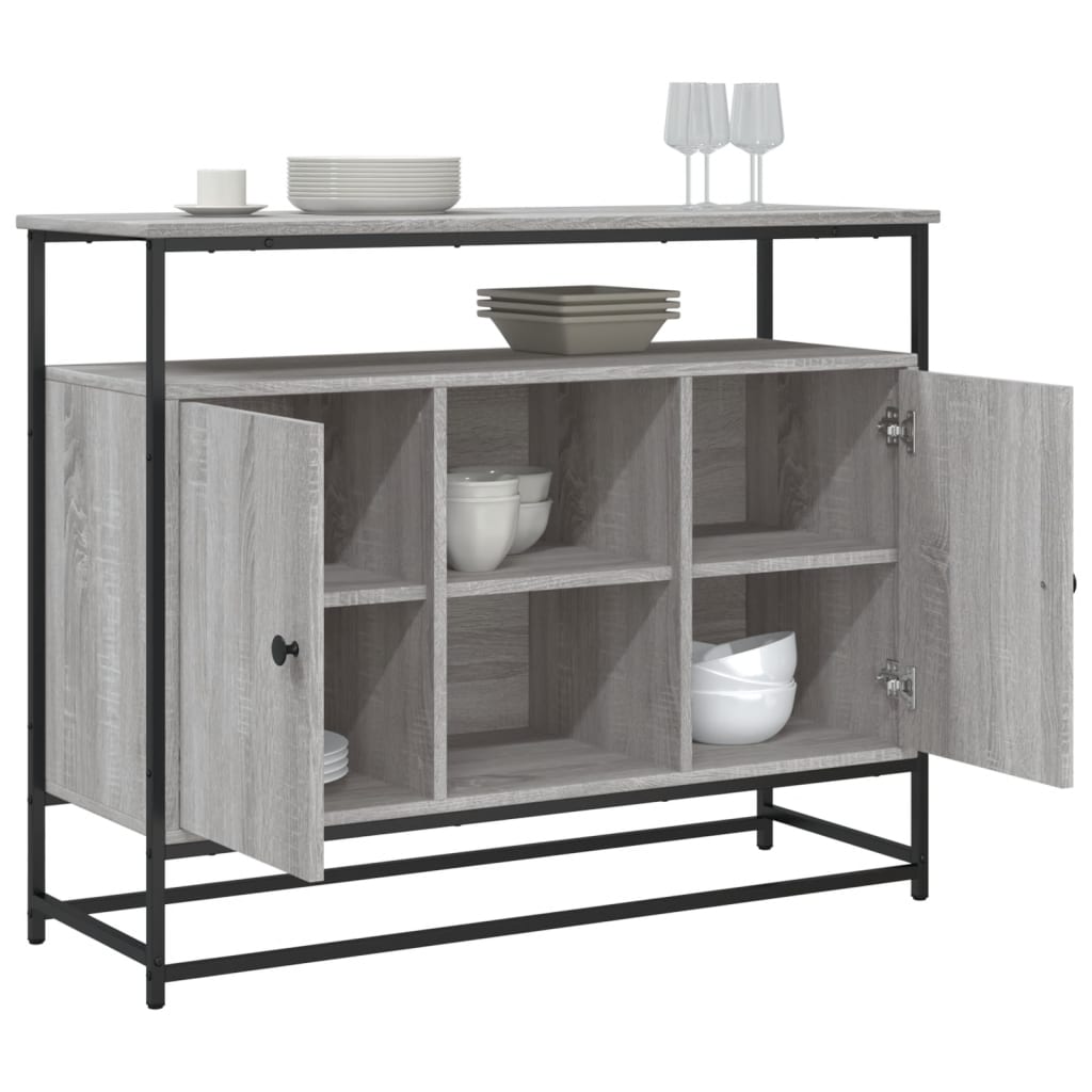 vidaXL Komoda, szary dąb sonoma, 100x35x80 cm, materiał drewnopochodny