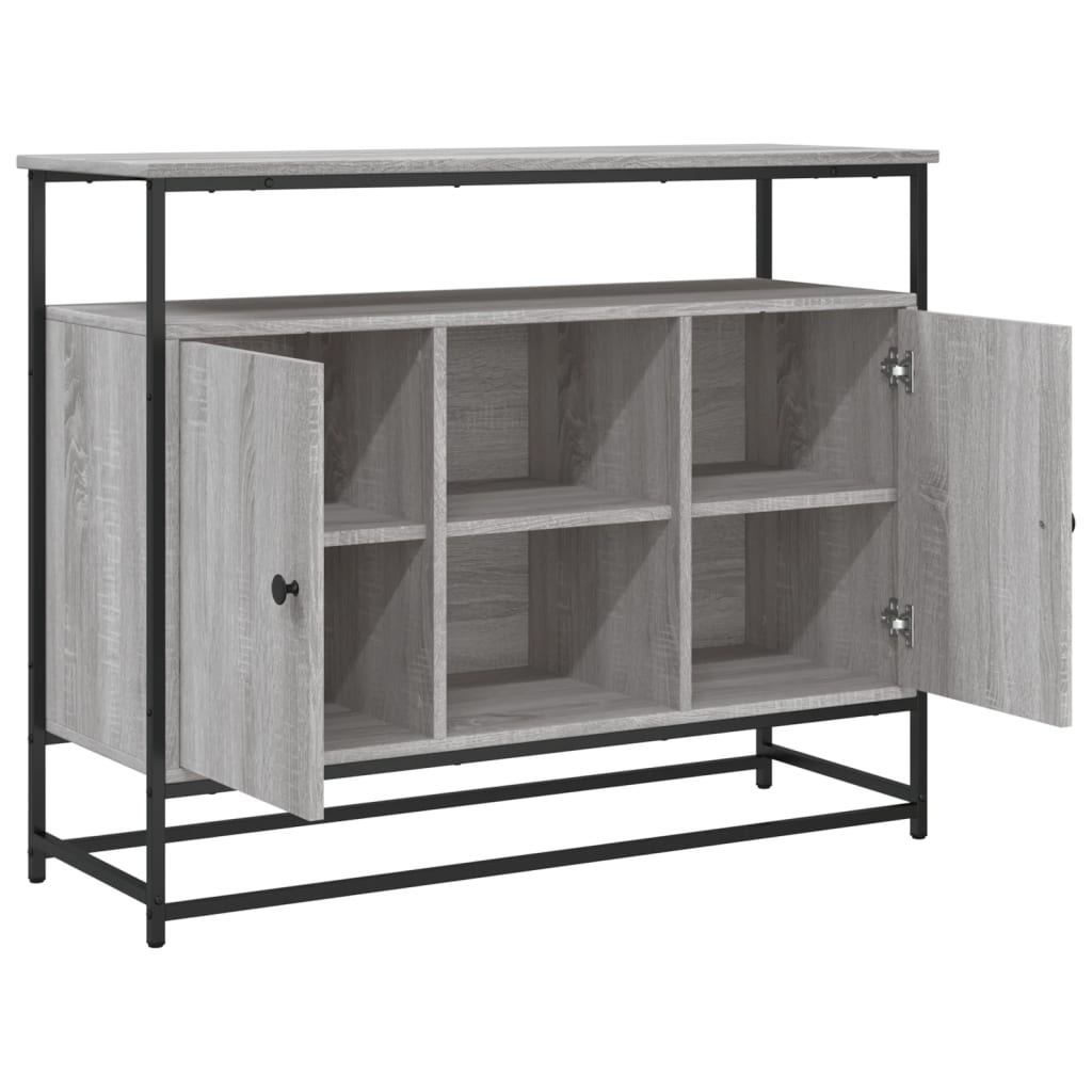 vidaXL Komoda, szary dąb sonoma, 100x35x80 cm, materiał drewnopochodny
