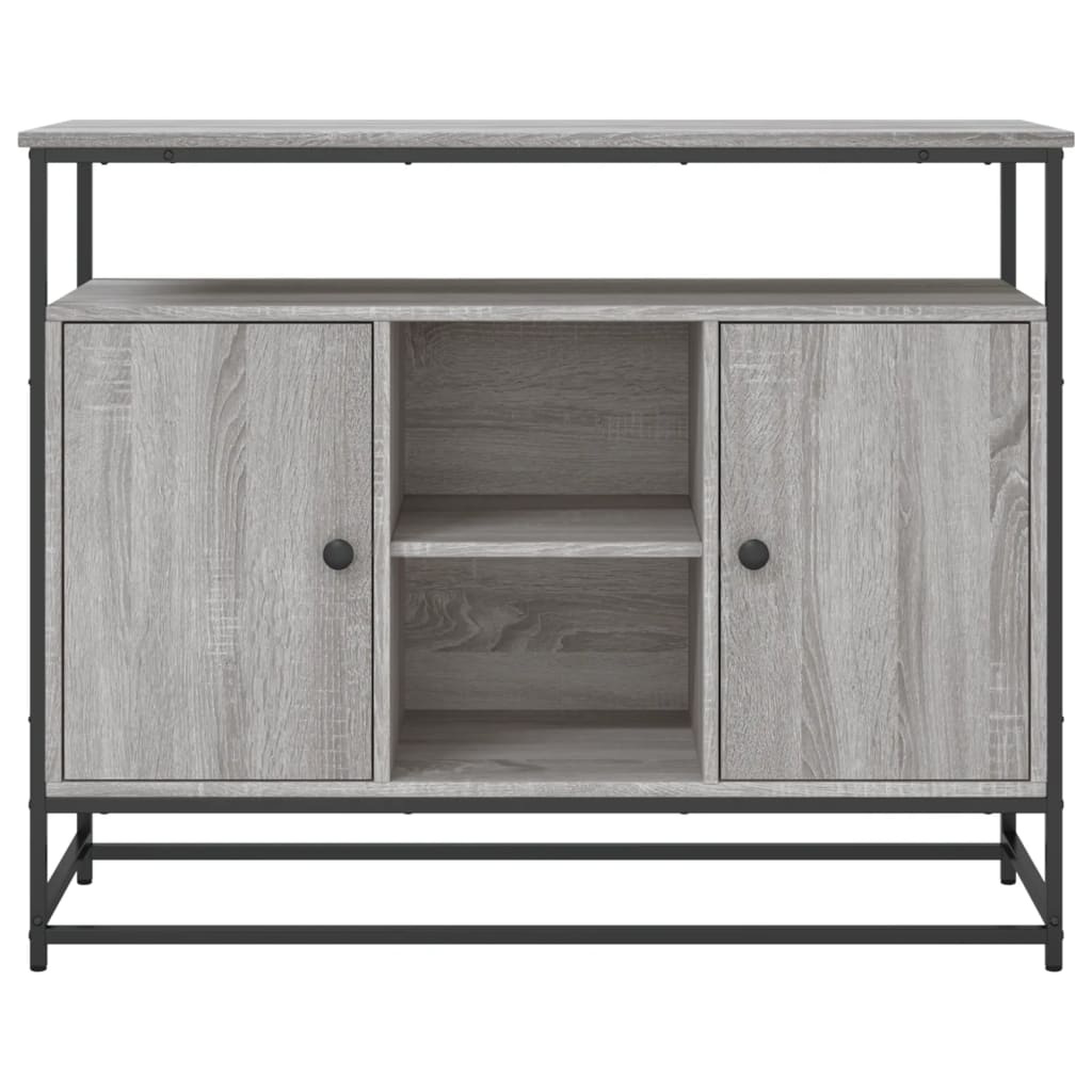 vidaXL Komoda, szary dąb sonoma, 100x35x80 cm, materiał drewnopochodny