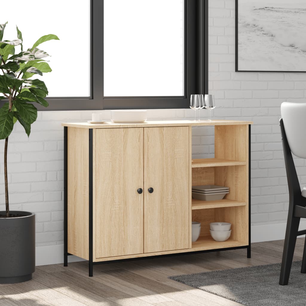 vidaXL Szafka, dąb sonoma, 100x33x75 cm, materiał drewnopochodny
