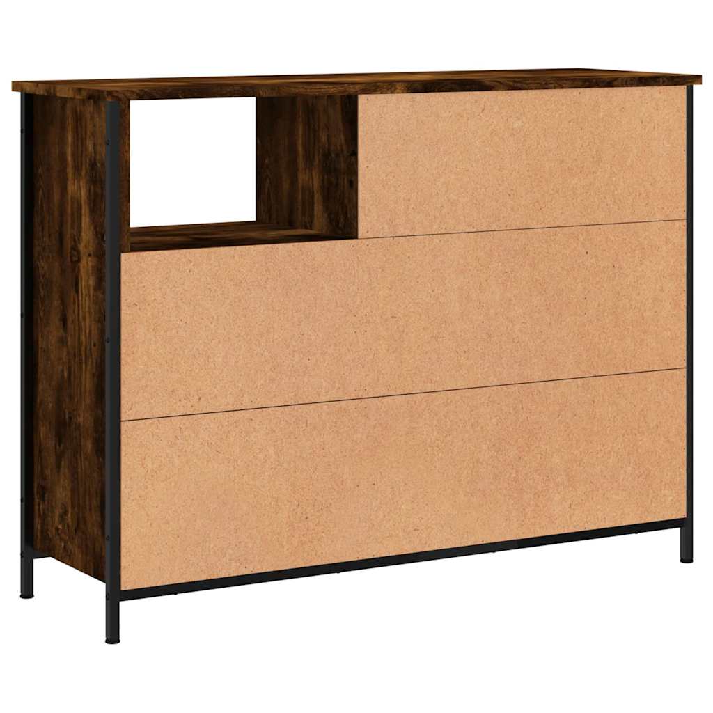 vidaXL Szafka, przydymiony dąb, 100x33x75 cm, materiał drewnopochodny