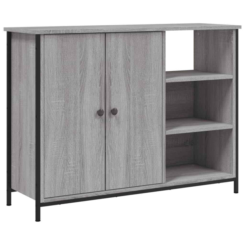 vidaXL Szafka, szary dąb sonoma, 100x33x75 cm, materiał drewnopochodny