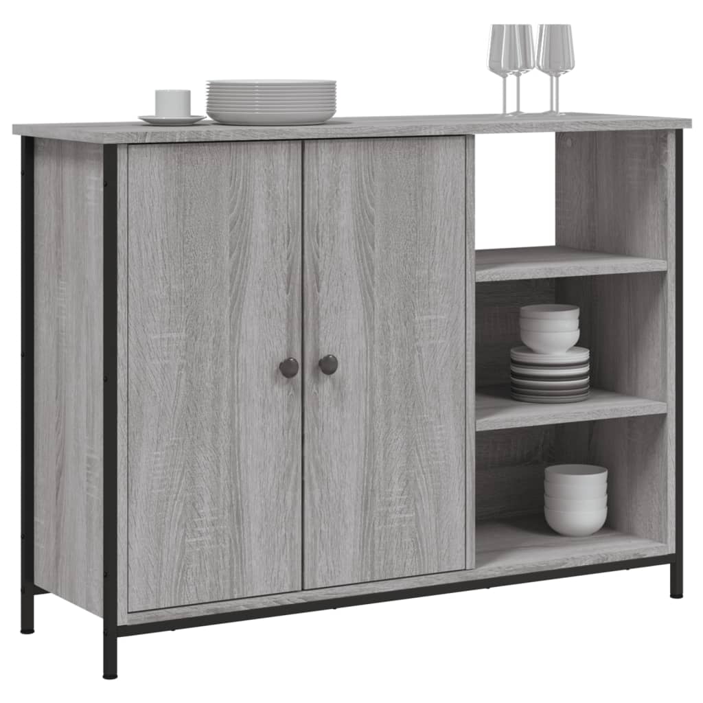 vidaXL Szafka, szary dąb sonoma, 100x33x75 cm, materiał drewnopochodny