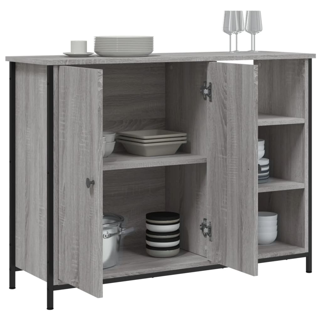 vidaXL Szafka, szary dąb sonoma, 100x33x75 cm, materiał drewnopochodny
