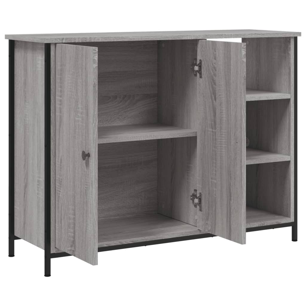 vidaXL Szafka, szary dąb sonoma, 100x33x75 cm, materiał drewnopochodny
