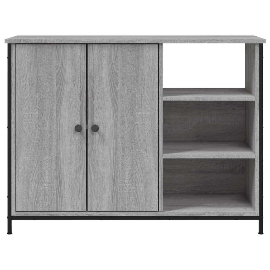 vidaXL Szafka, szary dąb sonoma, 100x33x75 cm, materiał drewnopochodny