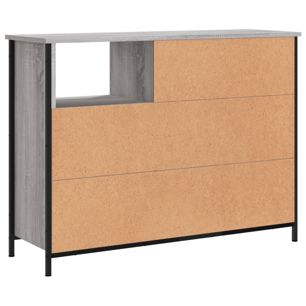 vidaXL Szafka, szary dąb sonoma, 100x33x75 cm, materiał drewnopochodny