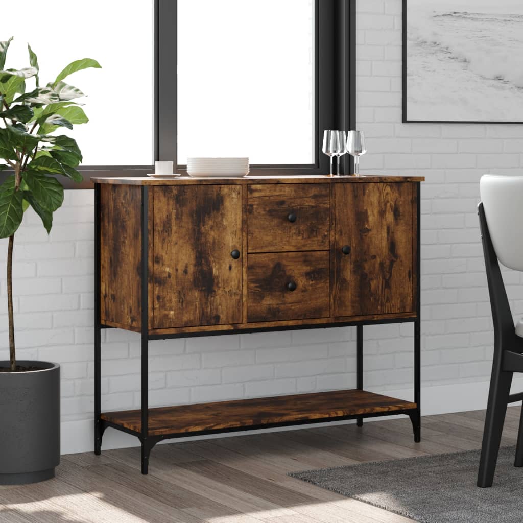 vidaXL Komoda, przydymiony dąb, 100x36x85 cm, materiał drewnopochodny
