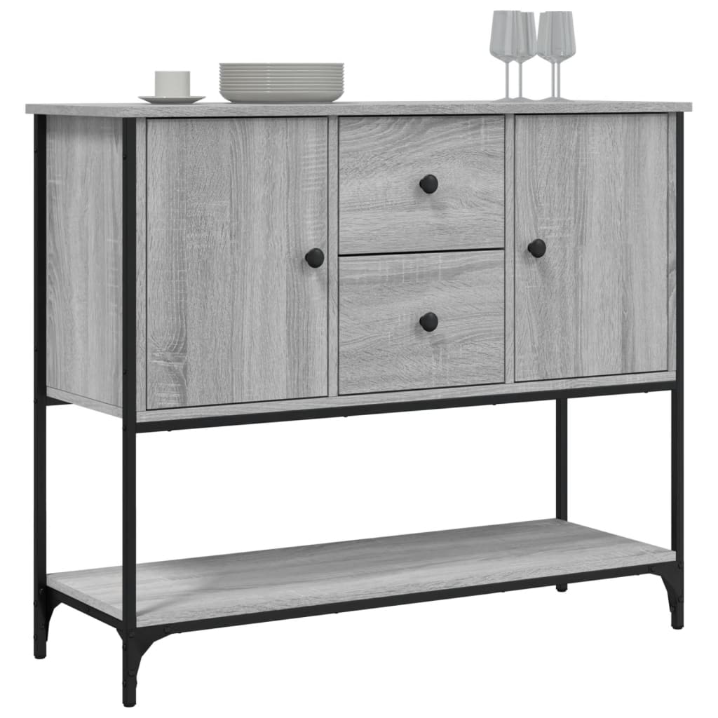 vidaXL Komoda, szary dąb sonoma, 100x36x85 cm, materiał drewnopochodny