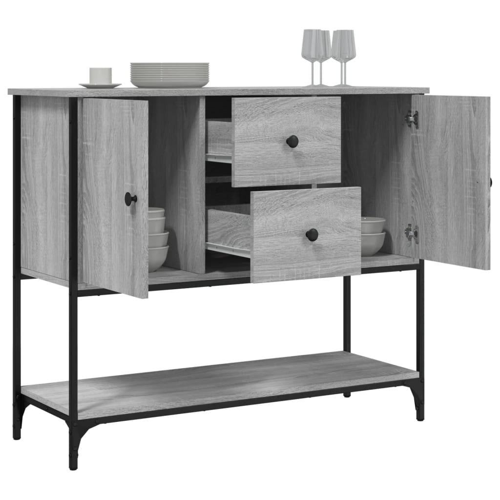 vidaXL Komoda, szary dąb sonoma, 100x36x85 cm, materiał drewnopochodny
