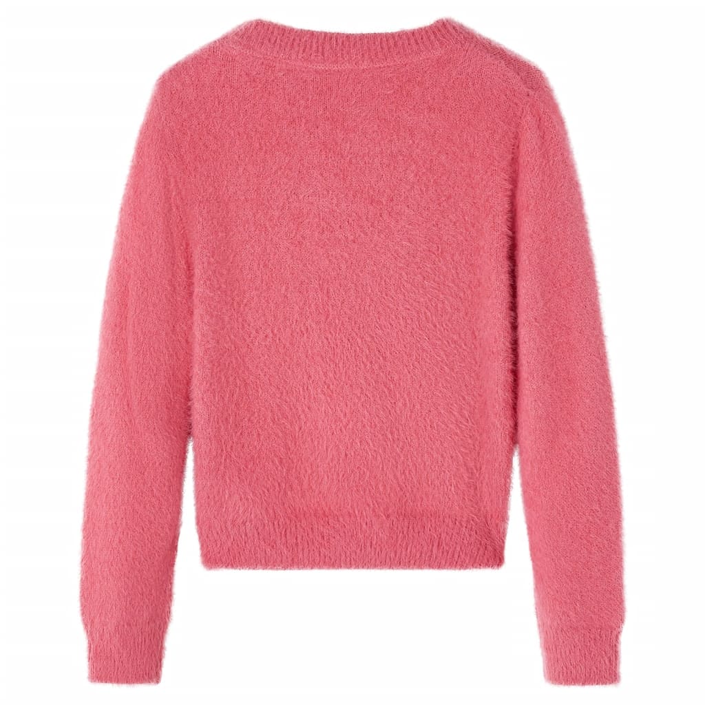 Sweter dziecięcy z dzianiny, brudny róż, 104