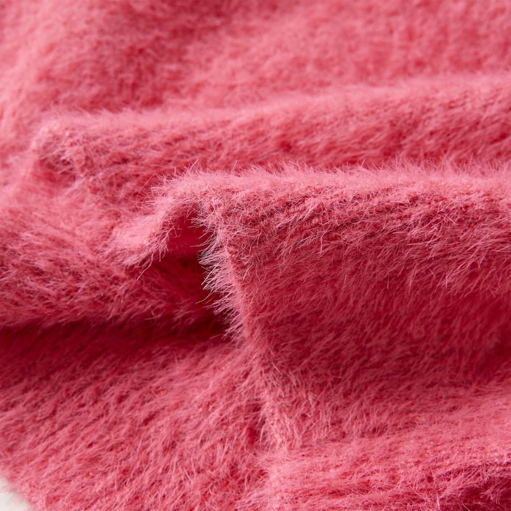 Sweter dziecięcy z dzianiny, brudny róż, 140