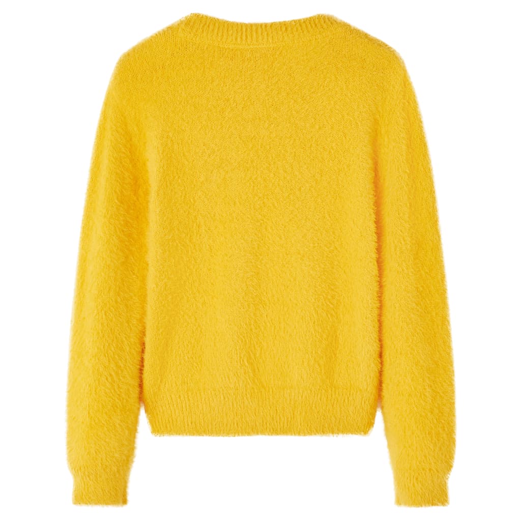 Sweter dziecięcy z dzianiny, ciemna ochra, 104
