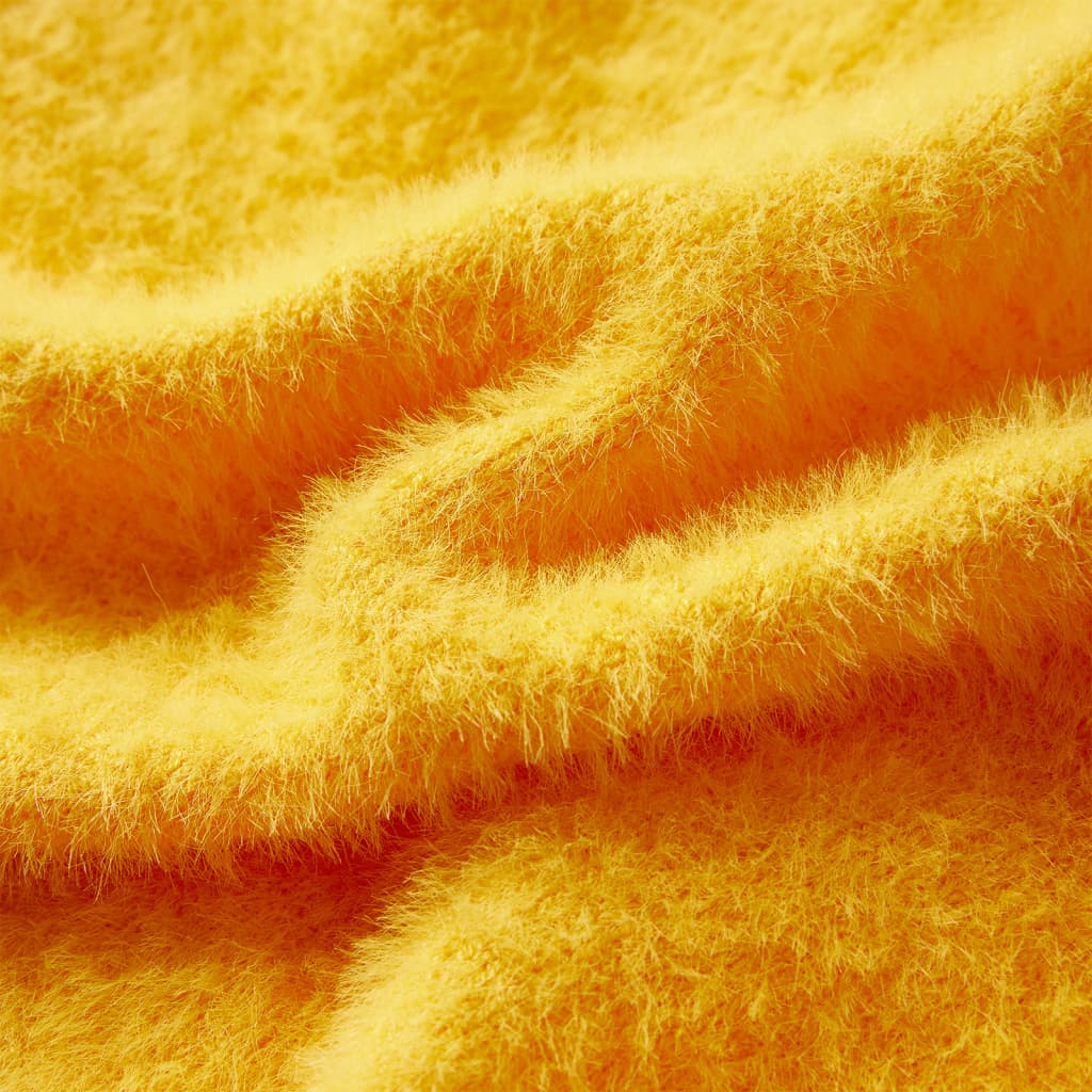 Sweter dziecięcy z dzianiny, ciemna ochra, 104