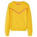 Sweter dziecięcy z dzianiny, ciemna ochra, 140