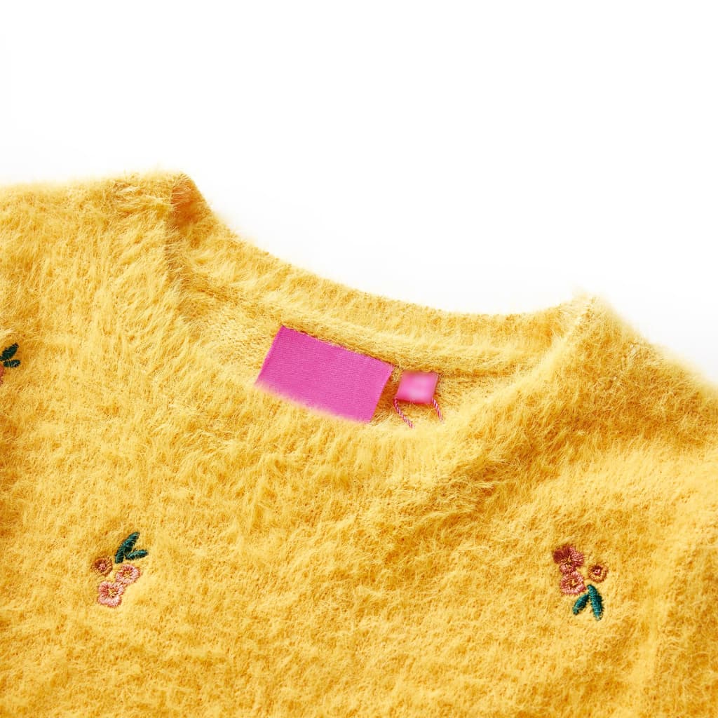 Sweter dziecięcy z dzianiny, ochra, 92