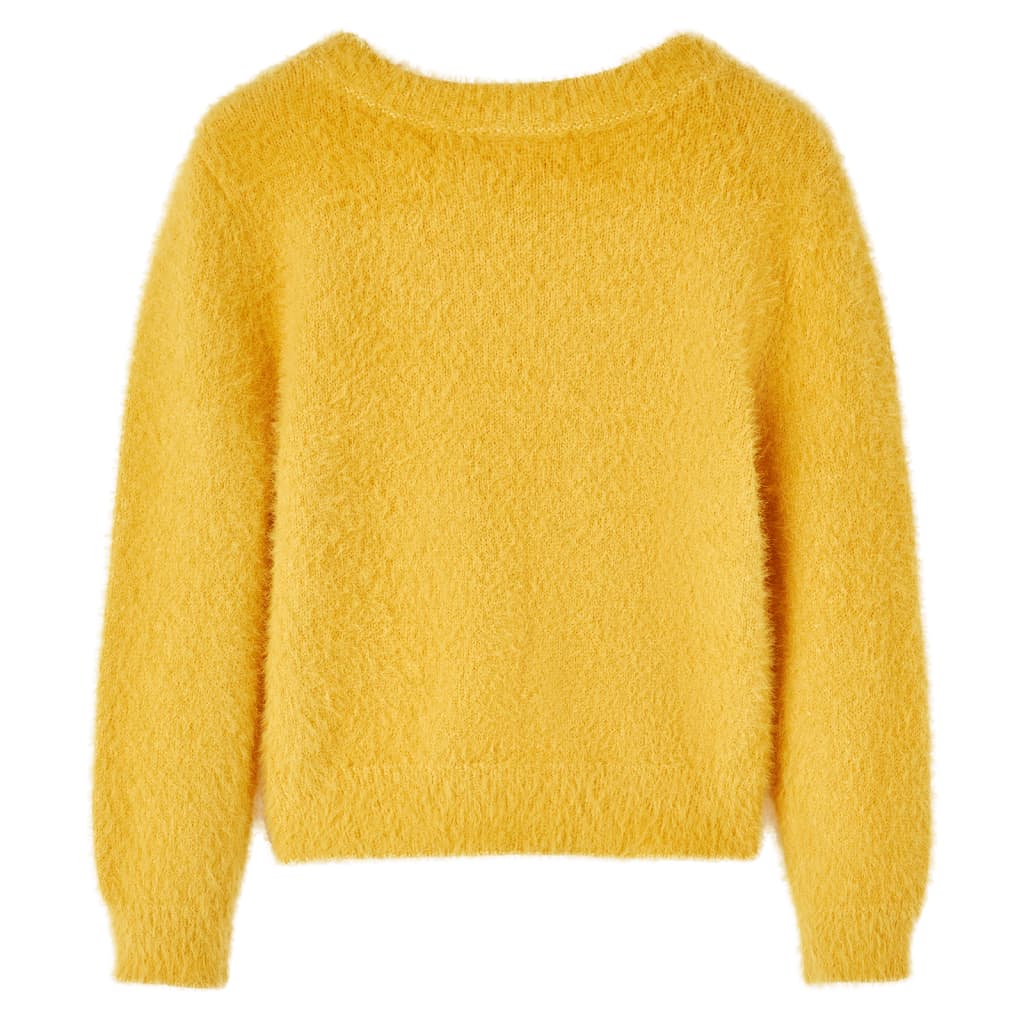 Sweter dziecięcy z dzianiny, ochra, 104