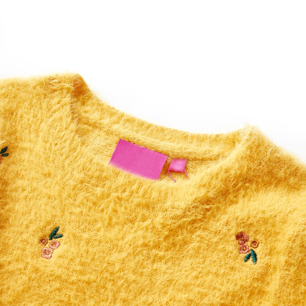 Sweter dziecięcy z dzianiny, ochra, 104