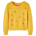 Sweter dziecięcy z dzianiny, ochra, 128