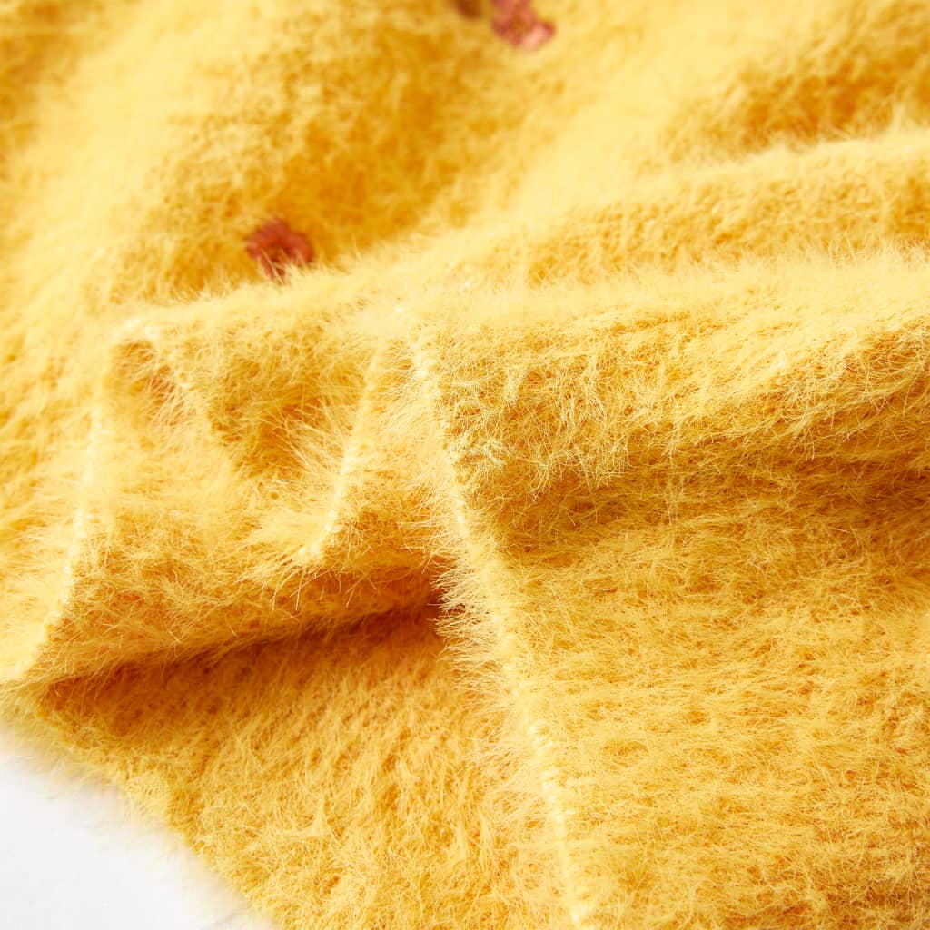 Sweter dziecięcy z dzianiny, ochra, 140