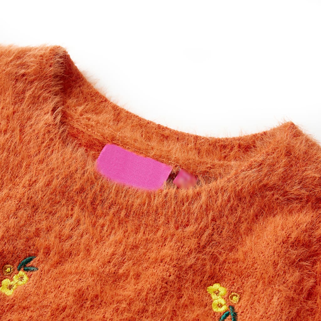 Sweter dziecięcy z dzianiny, palony pomarańcz, 92