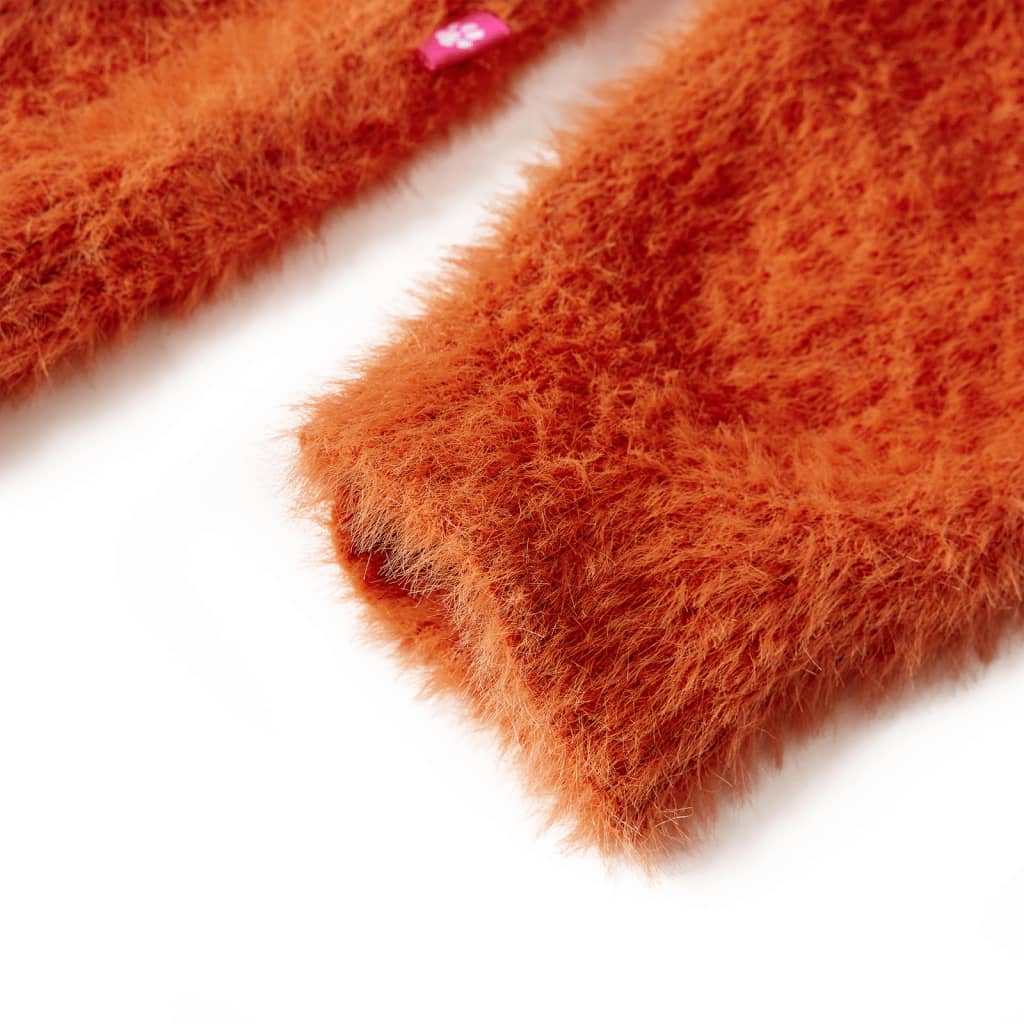 Sweter dziecięcy z dzianiny, palony pomarańcz, 92