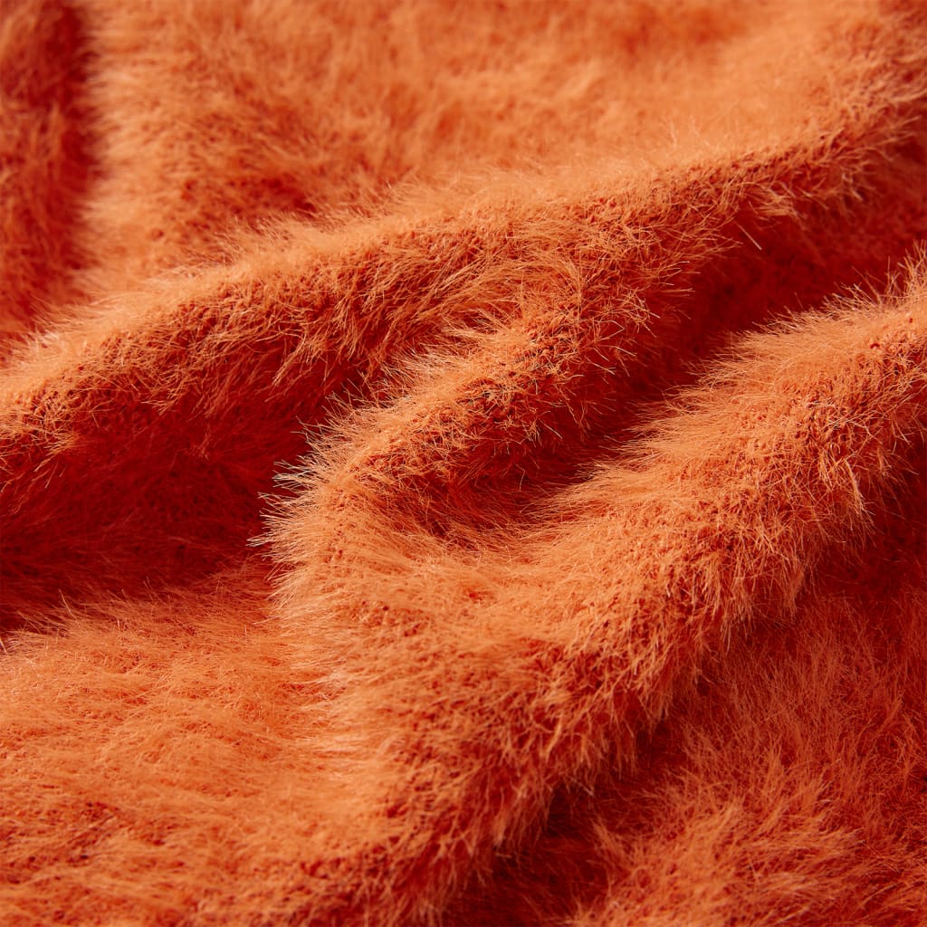 Sweter dziecięcy z dzianiny, palony pomarańcz, 92