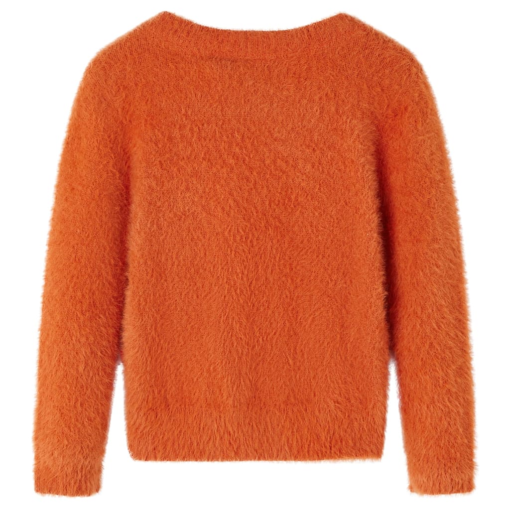 Sweter dziecięcy z dzianiny, palony pomarańcz, 128
