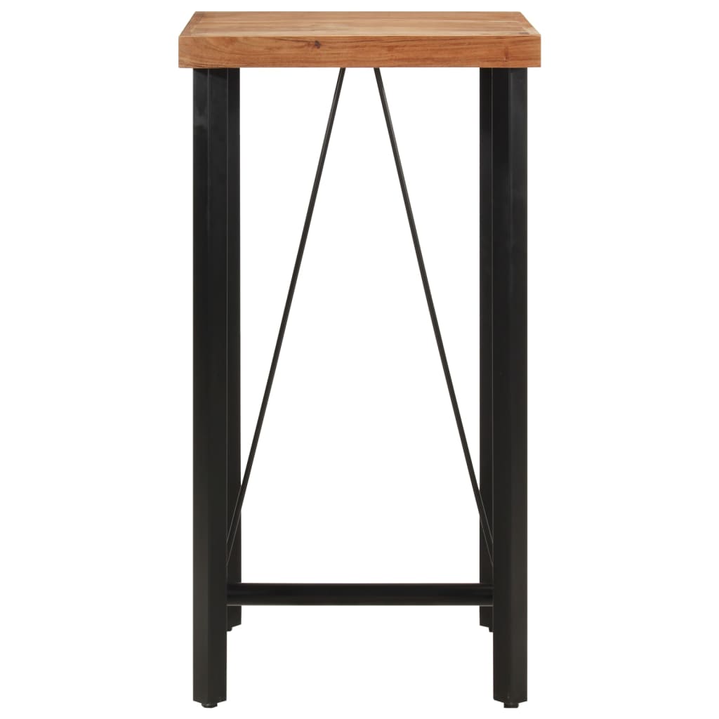 vidaXL Stolik barowy, 55x55x107 cm, lite drewno akacjowe i żelazo