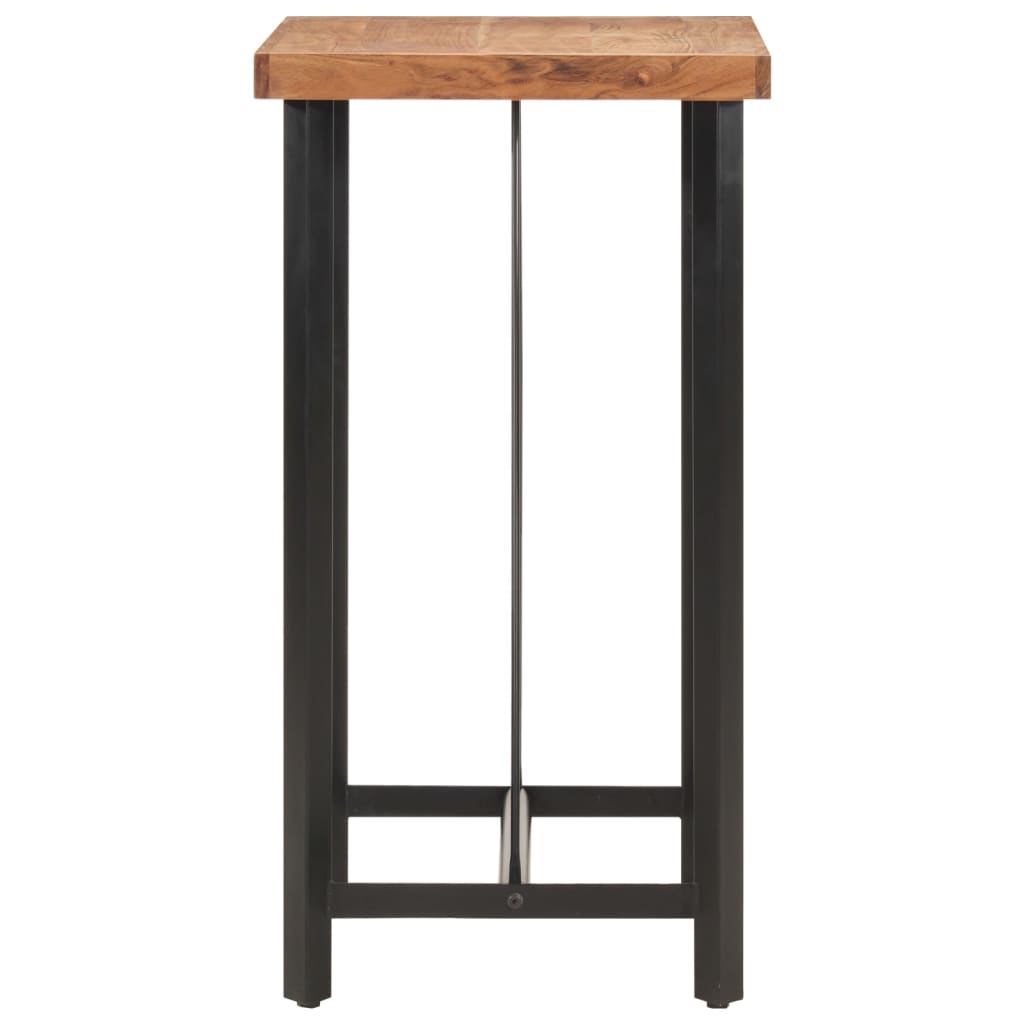 vidaXL Stolik barowy, 55x55x107 cm, lite drewno akacjowe i żelazo