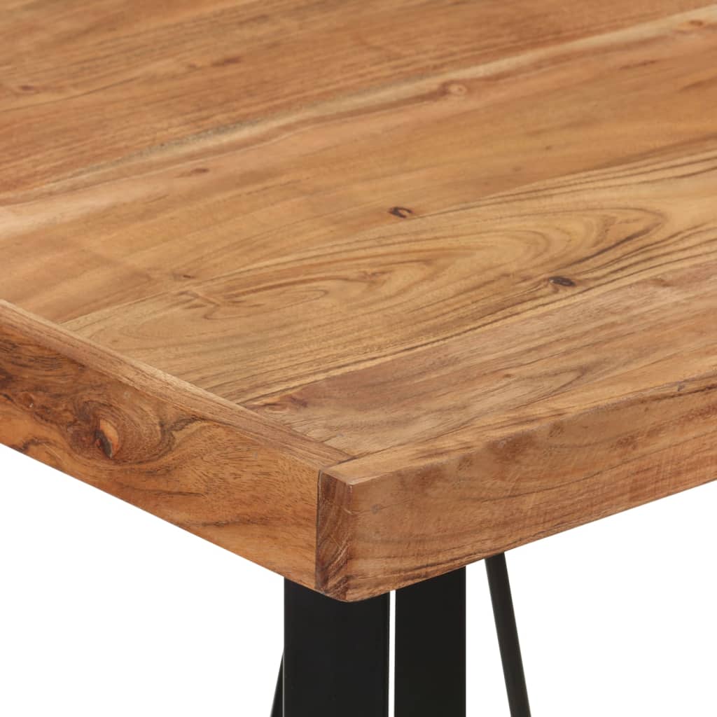 vidaXL Stolik barowy, 55x55x107 cm, lite drewno akacjowe i żelazo