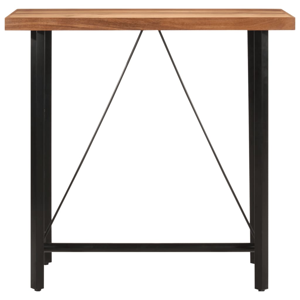 vidaXL Stolik barowy, 110x55x107 cm, lite drewno akacjowe i żelazo
