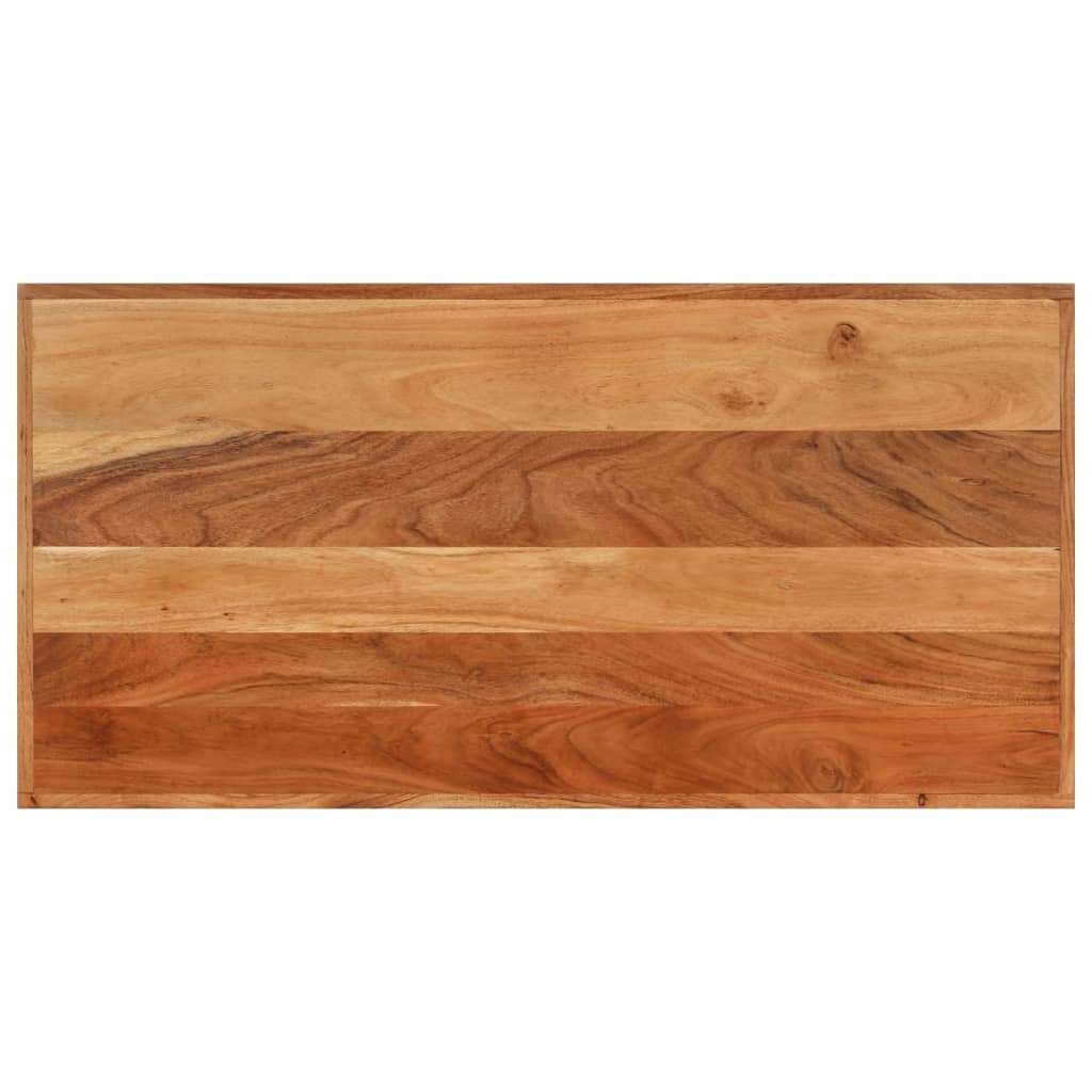 vidaXL Stolik barowy, 110x55x107 cm, lite drewno akacjowe i żelazo
