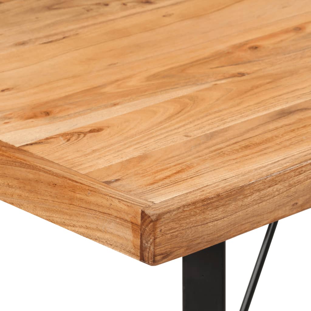 vidaXL Stolik barowy, 110x55x107 cm, lite drewno akacjowe i żelazo
