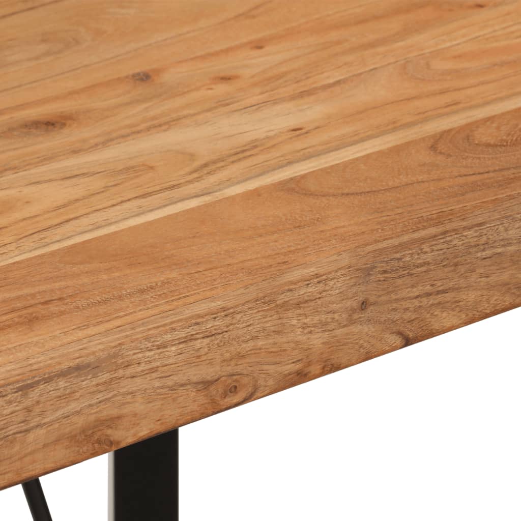 vidaXL Stolik barowy, 110x55x107 cm, lite drewno akacjowe i żelazo