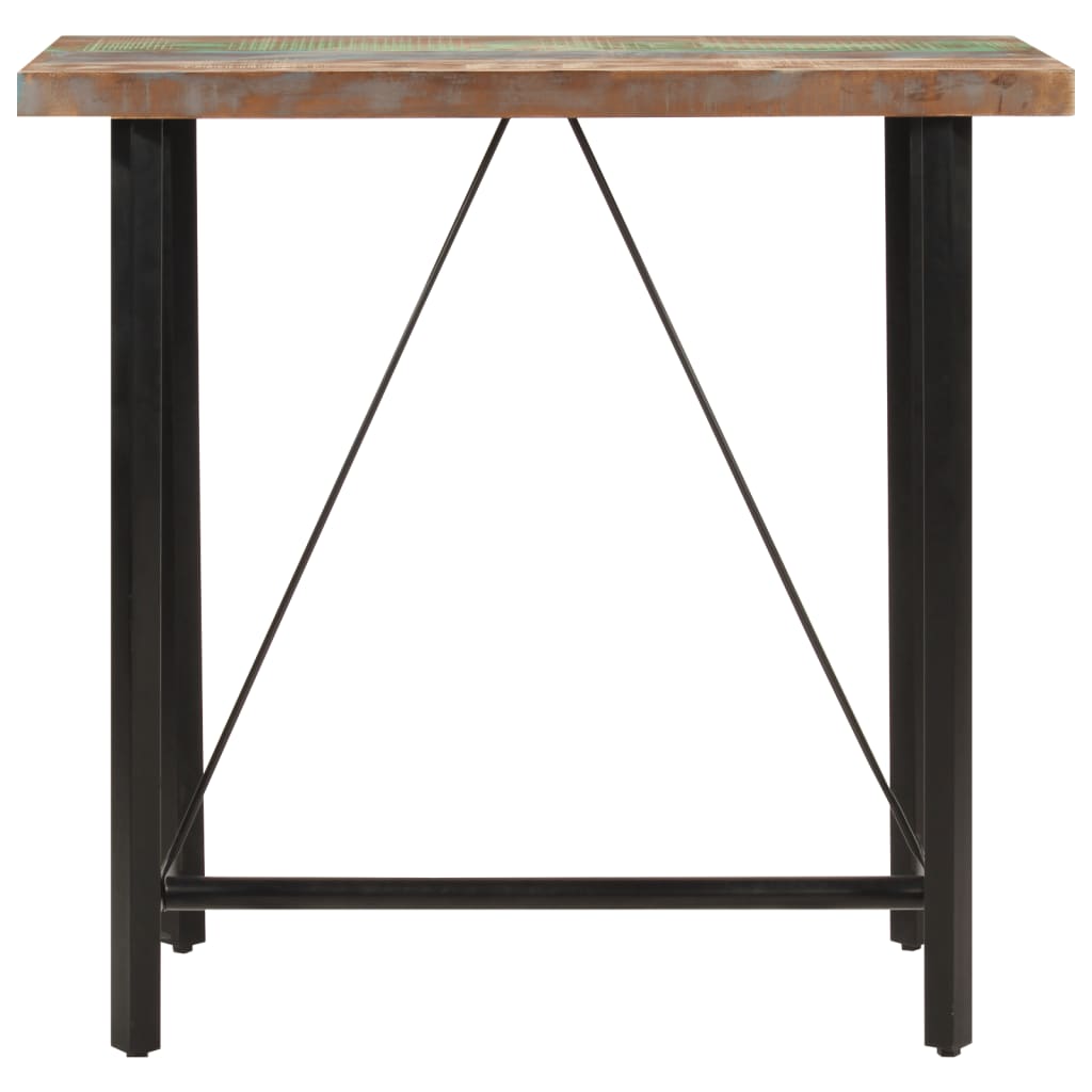 vidaXL Stolik barowy, 110x55x107 cm, lite drewno z odzysku i żelazo