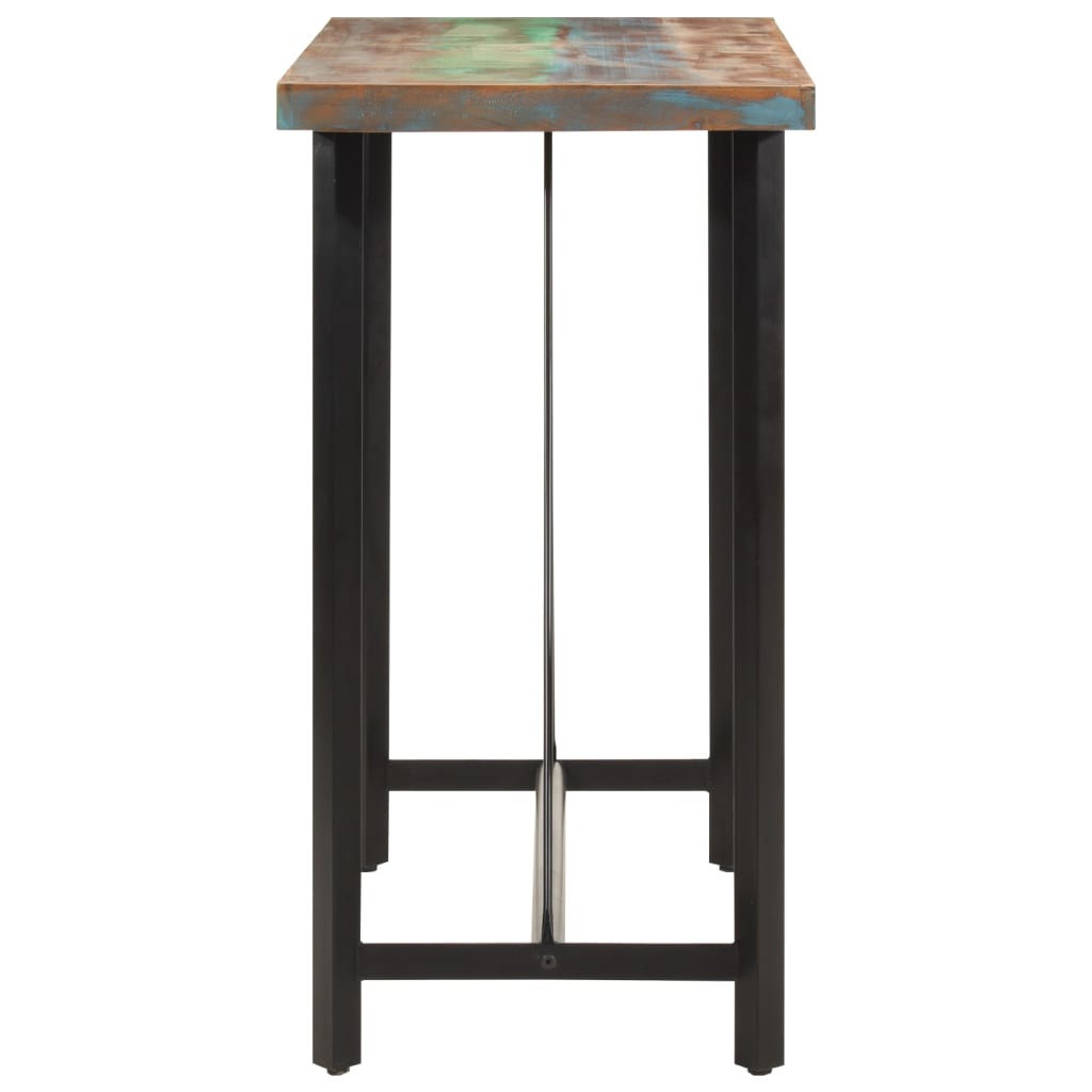 vidaXL Stolik barowy, 110x55x107 cm, lite drewno z odzysku i żelazo