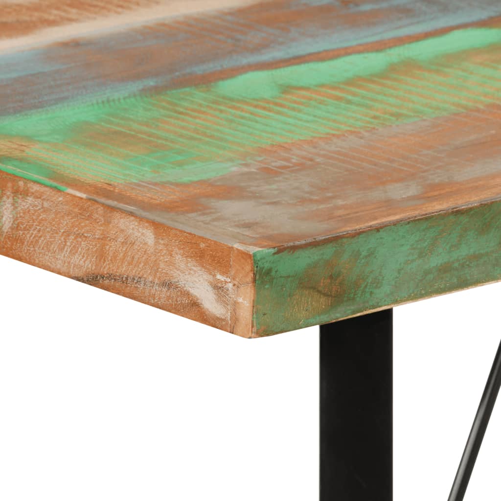 vidaXL Stolik barowy, 110x55x107 cm, lite drewno z odzysku i żelazo