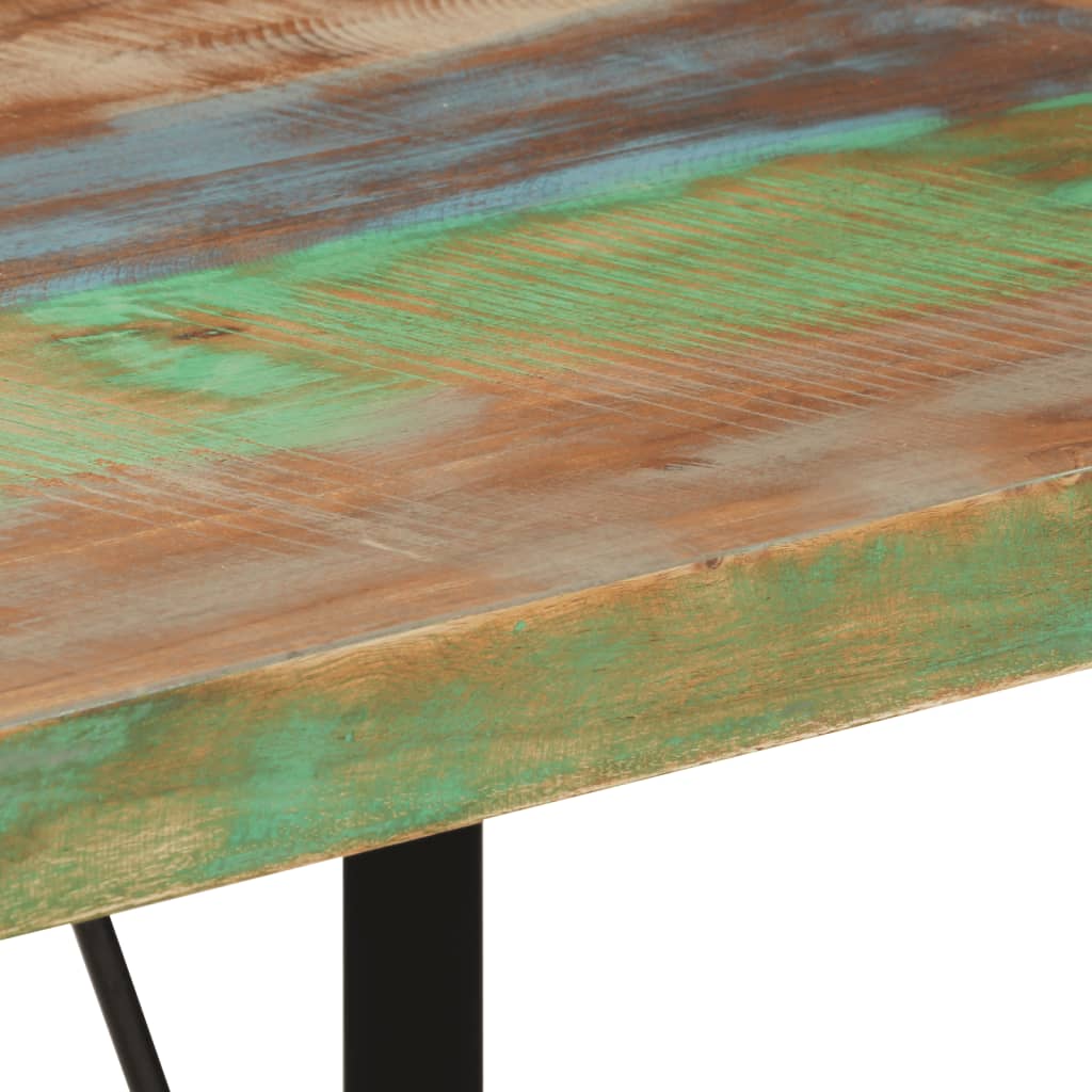 vidaXL Stolik barowy, 110x55x107 cm, lite drewno z odzysku i żelazo