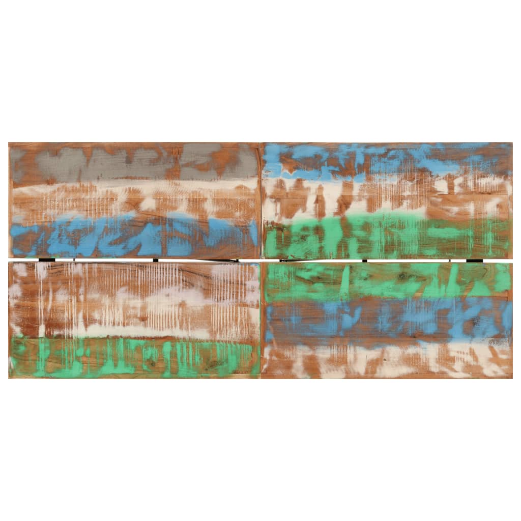 vidaXL Stolik barowy, 150x70x107 cm, lite drewno z odzysku i żelazo